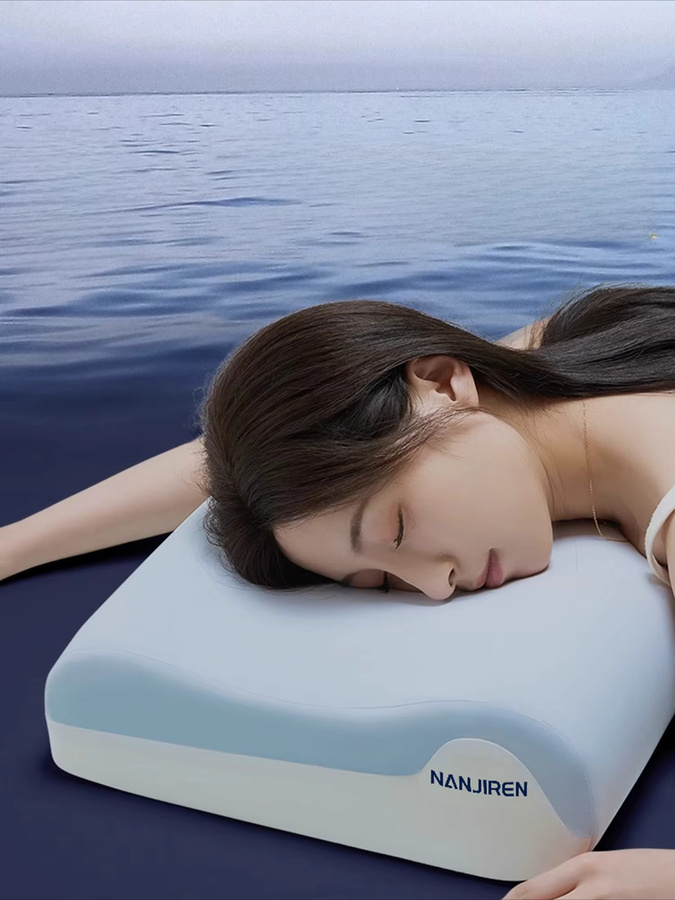 VRZONE Memory-Foam Schlafkissen für Erwachsene in Blau und Weiß, rechteckig - Bild 2