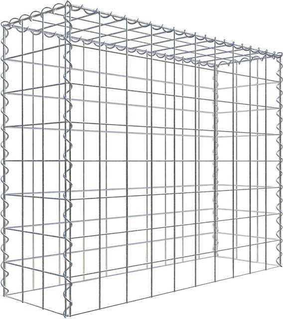 Gabiona Anbaukorb Typ 3 in Silbergrau, B/T/H: 80 x 100 x 30 cm, Maschenweite 10 x 10 cm - Bild 1
