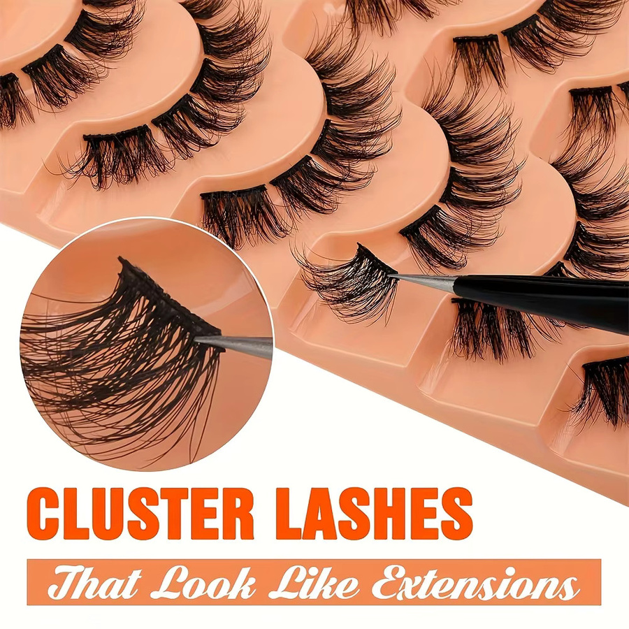 7 Stück Cluster-Wimpern, Black, Unisex - Bild 4