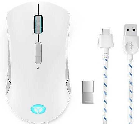Lenovo Legion M600 Gaming-Maus kabellos und kabelgebunden mit 16000 dpi, 9 Tasten, Bluetooth und USB, Schwarz/Stingray/Weiß/Grau - Bild 1