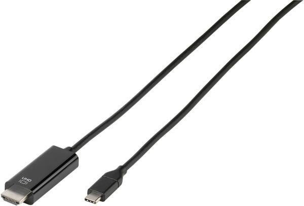 Vivanco USB Type C zu HDMI Anschlusskabel in Schwarz, Länge: 1,5 m - Bild 1