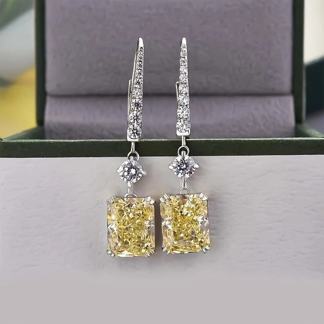 Huitan Ohrringe, Gold, gelbe Zirkonia, Damen - Bild 1