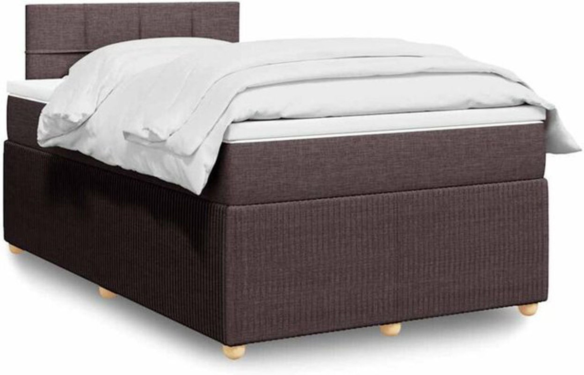 vidaxl Boxspringbett mit Matratze in Braun aus Stoff und Holzwerkstoff, B/T/H: 190 x 120 x 100,5 cm - Bild 1