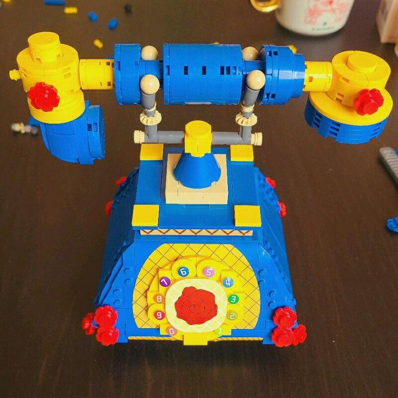 LOZ 1124 Blaues Wählscheibentelefon Blumenmodell Miniblöcke Bauspielzeug ab 7 Jahre - Bild 2