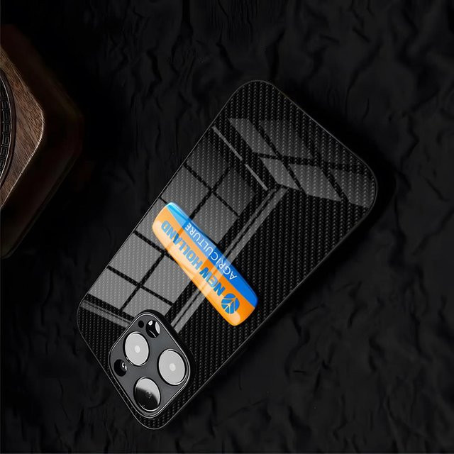 Handyhülle Traktor N-New H-Holland für iPhone 17 Air Pro Max 16 15 14 13 12 Plus mit Glasabdeckung in Schwarz - Bild 1