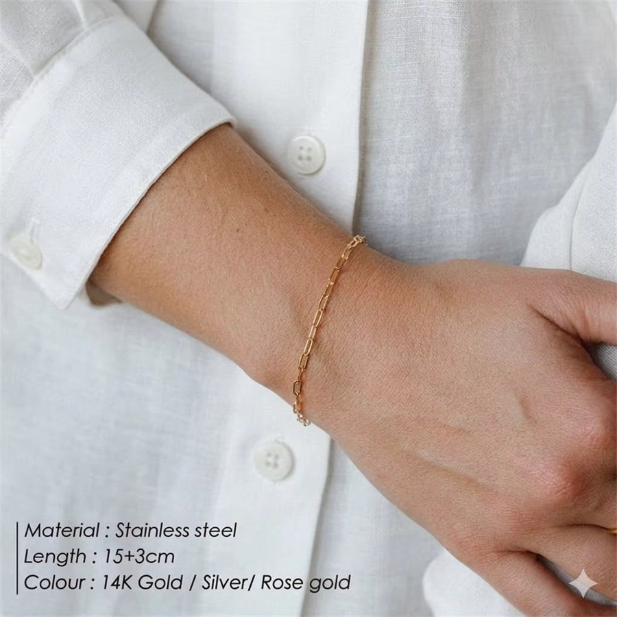 St.delan Kettenarmband, Edelstahl, 14K Vergoldet, Gold, Damen - Bild 3