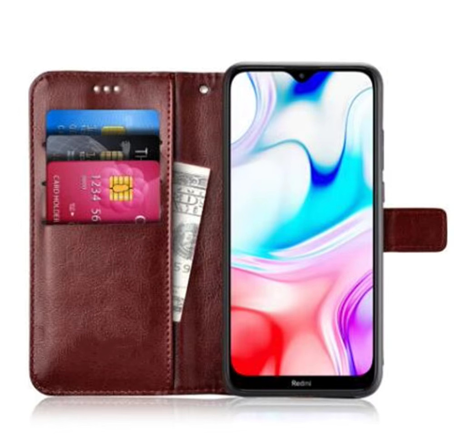 Magnetische Flip Ledertasche für Nokia 2 3 3.1 5 5.1 6 6.1 7 7.1 8 8.1 Sirocco Plus X5 X6 X7 2018 in Braun mit Kartenhalter - Bild 4
