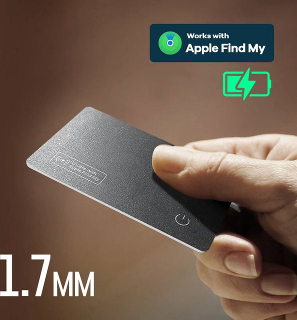 Kabelloser Smart Mini-Tag Geldbörsen-Locator mit Ladefunktion für iPhone-Geräte, Schwarz - Bild 1