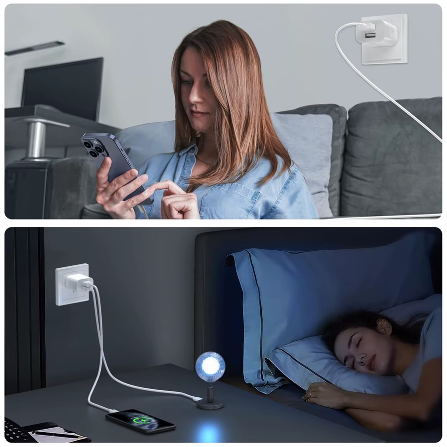 TAQKRED Elektronik-Ladeadapter mit AU-Stecker und 2,1A Dual-Port für Mobiltelefone, weiß - Bild 4