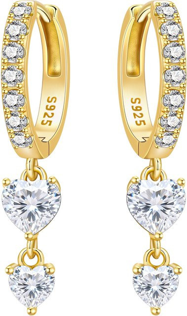 Orstarry Ohrringe, 925 Silber, Gold, Zirkonia, Damen - Bild 1