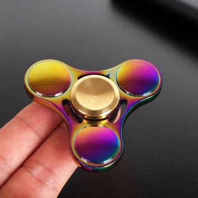 soulbao Regenbogen-Fidget-Spinner-Spielzeug, Metall-UFO, Fingerspinne, Fingerspitzen-Kreisel - Bild 1