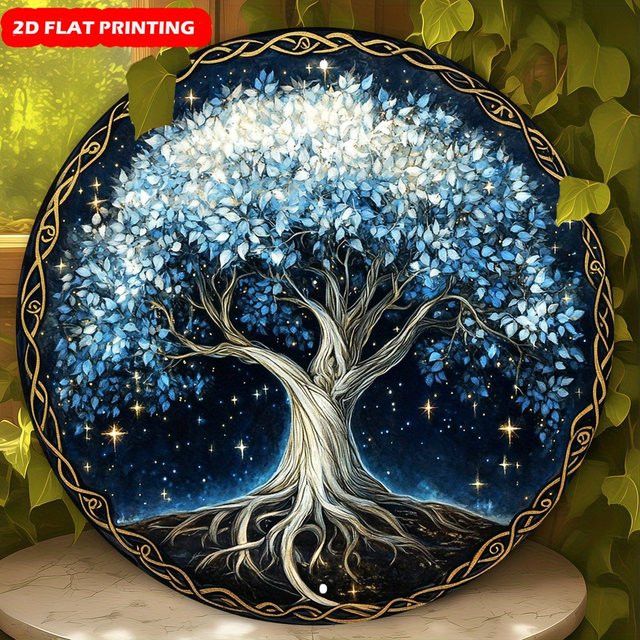 Potdemiel Art-Deco Wandbehang Baum des Lebens aus Aluminium, Multicolor, B/H: 20,3 x 20,3 cm - Bild 1