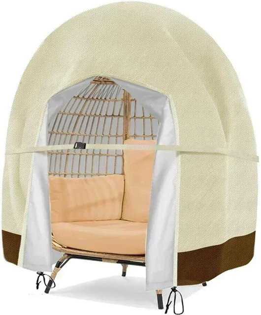 Wasserdichte Möbelabdeckung für Hängesessel von Cozy Cottage-Relax in Beige aus UV-beständigem Oxford-Gewebe mit Reißverschluss - Bild 1