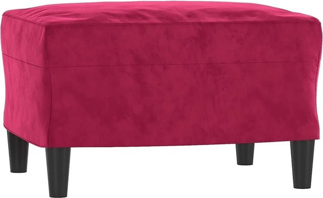vidaXL Fußhocker aus Samt in Weinrot, B/T/H: 60 x 50 x 41 cm - Bild 1