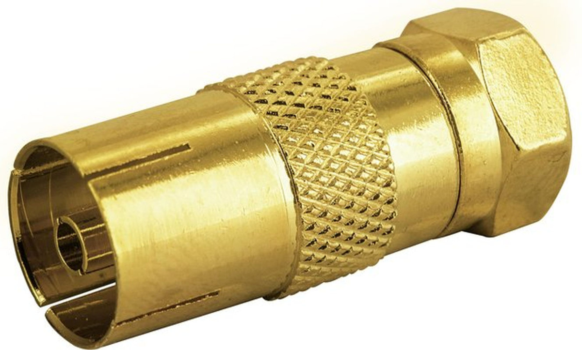 SCHWAIGER Adapter von F-Stecker auf IEC-Buchse in Gold - Bild 2