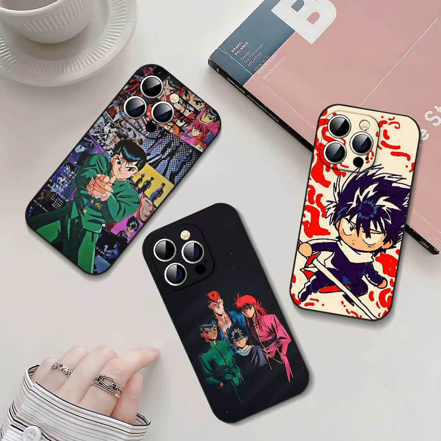 Anime YuYu Hakusho Handyhülle in Schwarz passend für iPhone 17, 16, 15, 14, 13, 11 Pro Max, Plus, X, XR, XS Max und 13 Mini - Bild 2