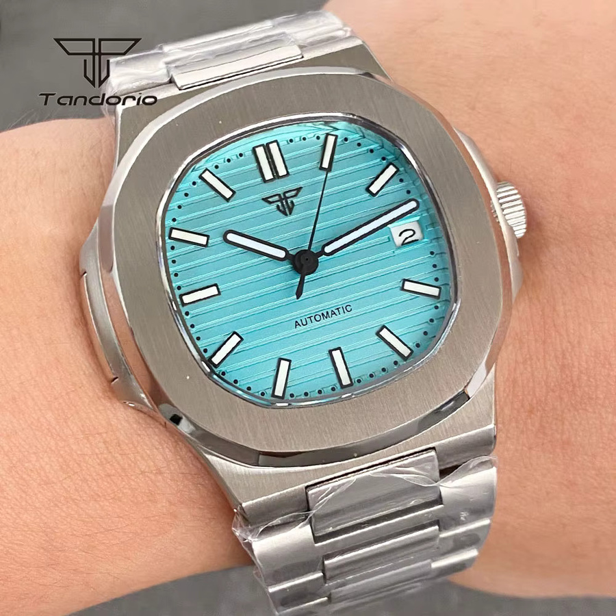 Tandorio Armbanduhr, Automatik, Edelstahl, Schwarz, Eckig, 40 mm, Herren - Bild 2