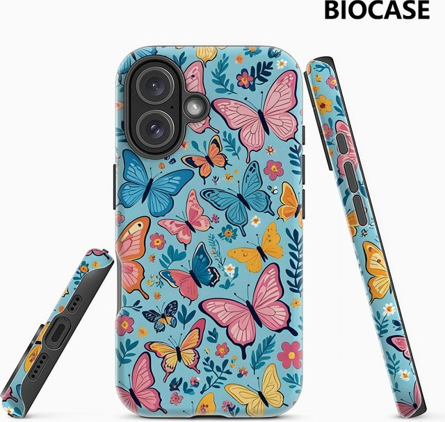 Butterfly Burst Handyhülle für iPhone 17 16 15 14 13 12 11 Pro Max Plus mit doppelschichtiger Rückseite in Multicolour - Bild 1