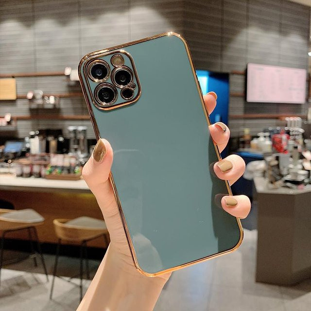 Luxuriöse Silikon Hülle mit Vergoldung und Linsenschutz für dein Apple iPhone in verschiedenen Farben - Bild 1