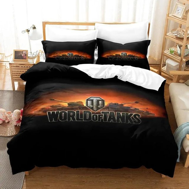 World Of Tanks Bettwäscheset mit 3D-Druck in Schwarz, B/H: 140 x 210 cm - Bild 1