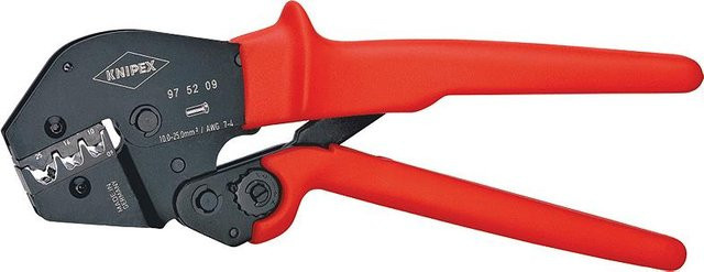 Knipex Crimpzange 97 52 09 für Aderendhülsen 10 bis 25 mm² mit Kunststoff-Hüllen in Rot - Bild 2