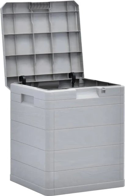 vidaXL Garten-Aufbewahrungsbox aus Kunststoff, 90 l, Hellgrau - Bild 1