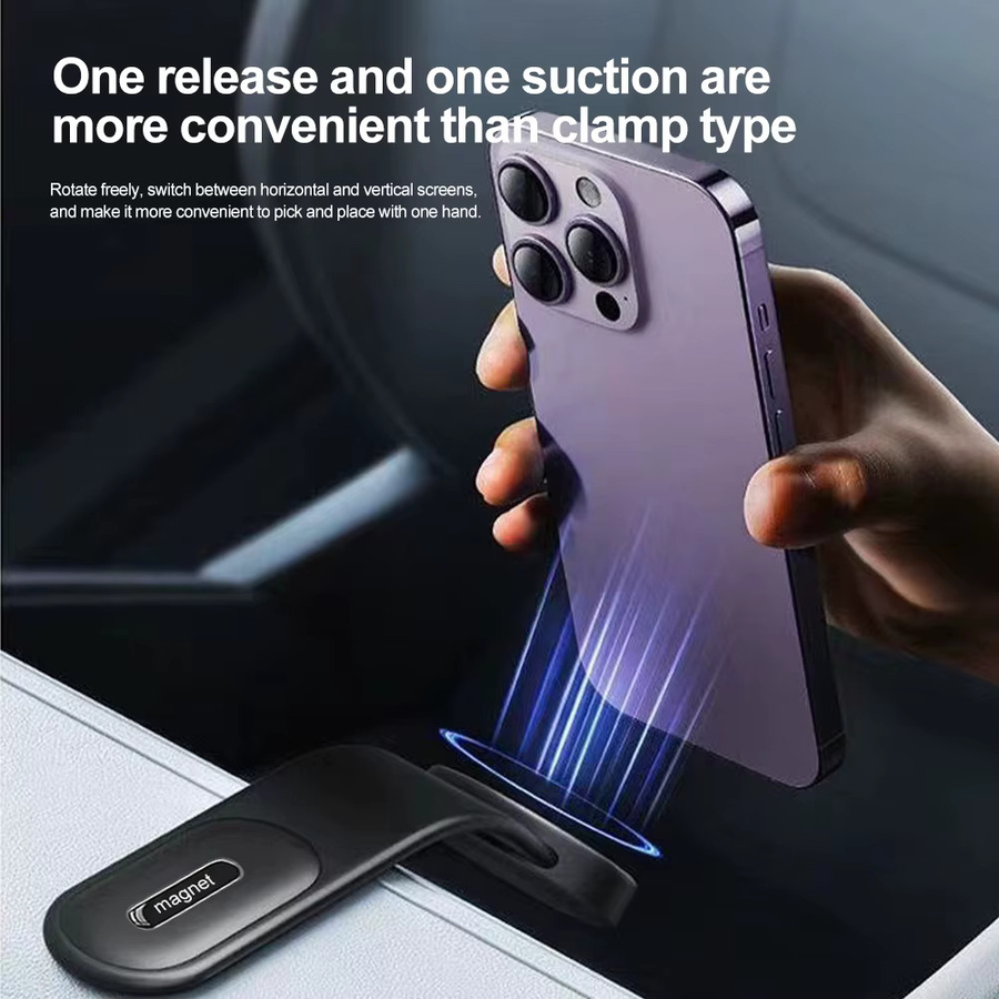 Magnetischer Autotelefonhalter von KEBETEME in Schwarz für Lüftungsschlitze, faltbare Clip-Halterung für Xiaomi, iPhone 14 und Samsung - Bild 3