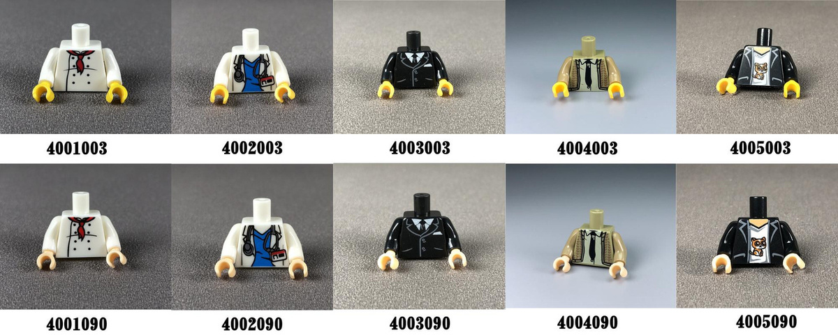Yiran Toy MOC Steine Anzug Koch Arzt Körperteil Rumpf Bausteine Zubehör 10-teiliges Set - Bild 2