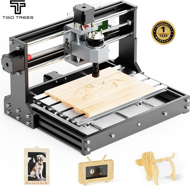TWOTREES TTC3018 CNC-Fräser mit ER11 Spannfutter, 3-Achsen-Graviermaschine für Acryl, PCB und Holz, Schwarz, B/T/H: 42,0 x 35,5 x 28,0 cm - Bild 1