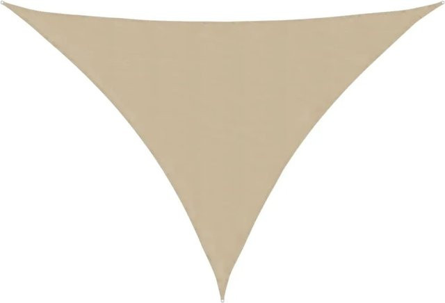 Furnicato Sonnensegel aus PU-beschichtetem Oxford-Gewebe, dreieckig, beige, B/T/H: 3,5 x 3,5 x 4,9 m - Bild 1
