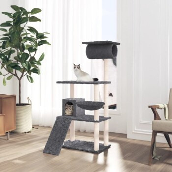 VidaXL Kratzbaum für Katzen in Dunkelgrau mit Höhle und Hängematte - Bild 2