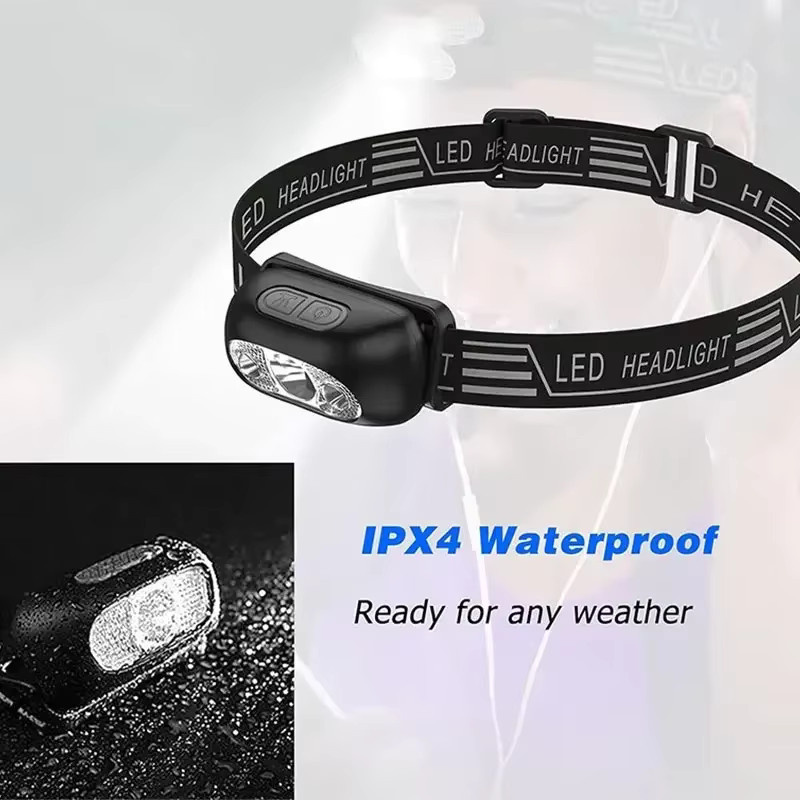 Heinast Mini LED Stirnlampe mit Bewegungssensor, Wasserdichte Camping-Taschenlampe für Outdoor und Angeln, Schwarz - Bild 4