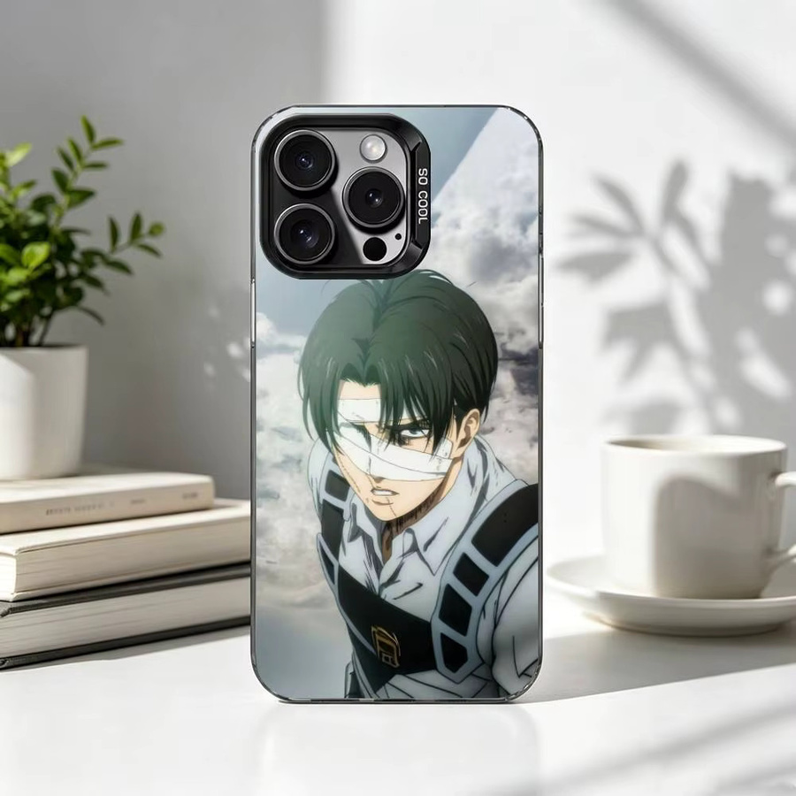 Attack on Titan Levi Ackerman Handyhülle für iPhone 11 bis 17 Pro Max und XS, Farbenfrohes Silber Cover - Bild 2