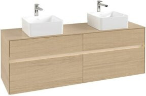 V&B Waschtischunterschrank Collaro für 2 Waschbecken mit LED in Nord Oak, B/T/H: 160 x 54,8 x 50 cm - Bild 1