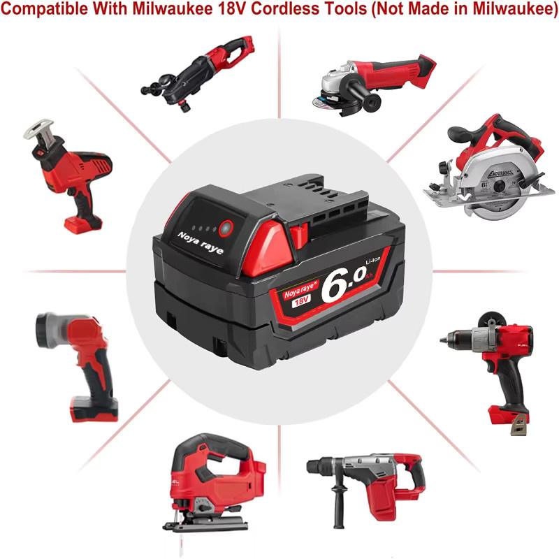 PURFIELD Ersatzakku für Milwaukee M12 und M18 Werkzeuge, kompatibel mit 3,0 Ah, 6,0 Ah und 9,0 Ah, 12 V und 18 V, passend für 48-11-2402, 48-11-2411 und 48-11-2401 - Bild 5