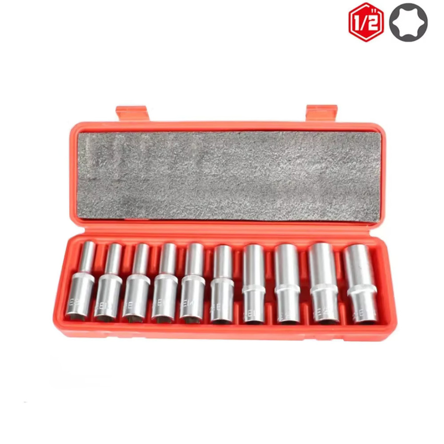 XMSJ E-Torx Steckschlüssel Set mit 1/4 Zoll Antrieb, E4-E24 Stern Bits in Silber - Bild 3