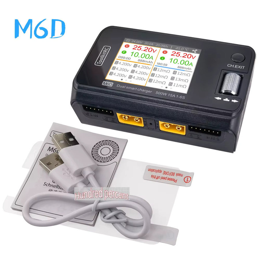 ToolkitRC M6D V3 Mini Smart Ladegerät und Entlader in Schwarz mit 500W und 15A für 1-6S Lipo Batterien - Bild 3