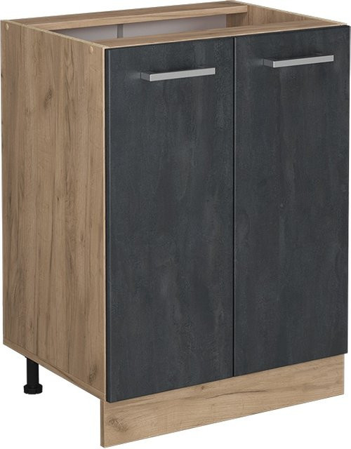 Vicco Küchenunterschrank R-Line Schwarz Beton Eiche Breite: 60 cm, Höhe: 81,6 cm, Tiefe: 46 cm ohne Arbeitsplatte - Bild 1