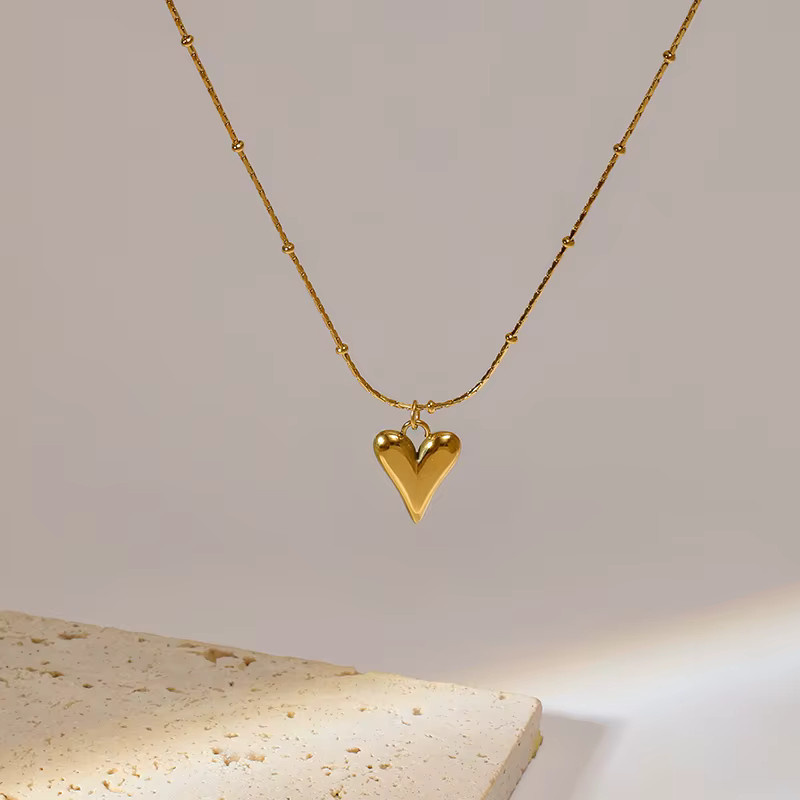 EILIECK Halskette mit Herz Anhänger, Edelstahl, Gold, Damen - Bild 3