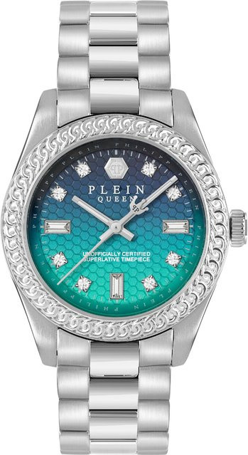 Philipp Plein Damenuhr Queen Supreme, Quarz, Edelstahl, Blau, 36 mm - Bild 1