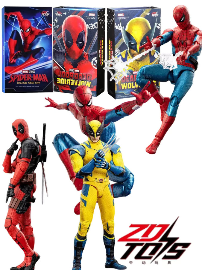 ZDTDS Marvel Deadpool & Wolverine Actionfiguren, Sammlerpuppe, mit Beweglichen Gelenken - Bild 1
