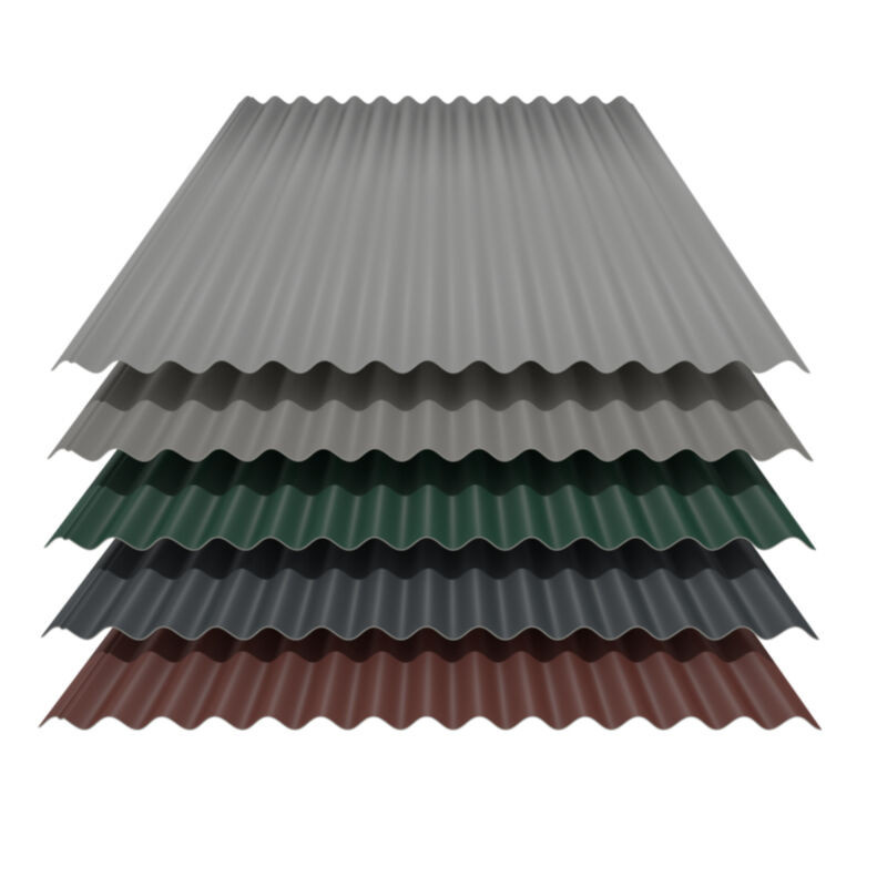 Aluminium Wellblech Dach 76/18 von Friedrich von Lien AG in Grau, Materialstärke 0,70 mm mit 25 µm Polyesterbeschichtung - Bild 1