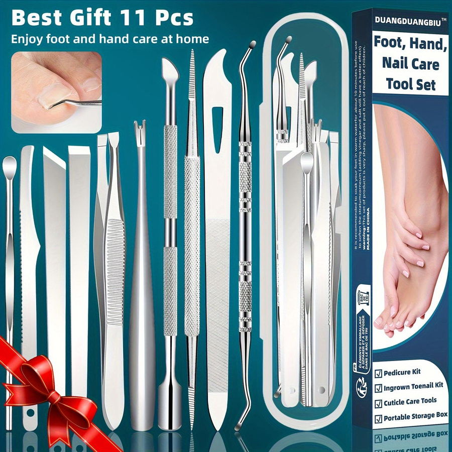 YC Direct Fußpflege-Maniküre-Set, 10-teilig, Edelstahl, Glänzend, Unisex - Bild 3