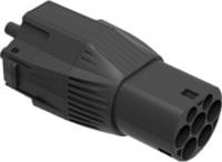 NRGkick Steckeraufsatz Typ 2 Adapter für Ladesäulen mit USB-C, 32A, 22kW, Schwarz-Rot - Bild 1