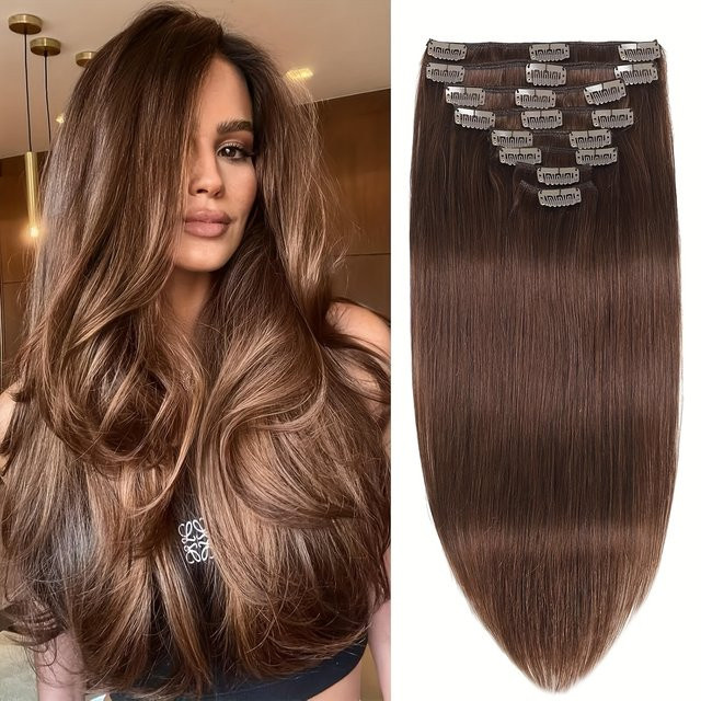 Clip-in-Haarverlängerungen aus Remy-Echthaar, Damen - Bild 1