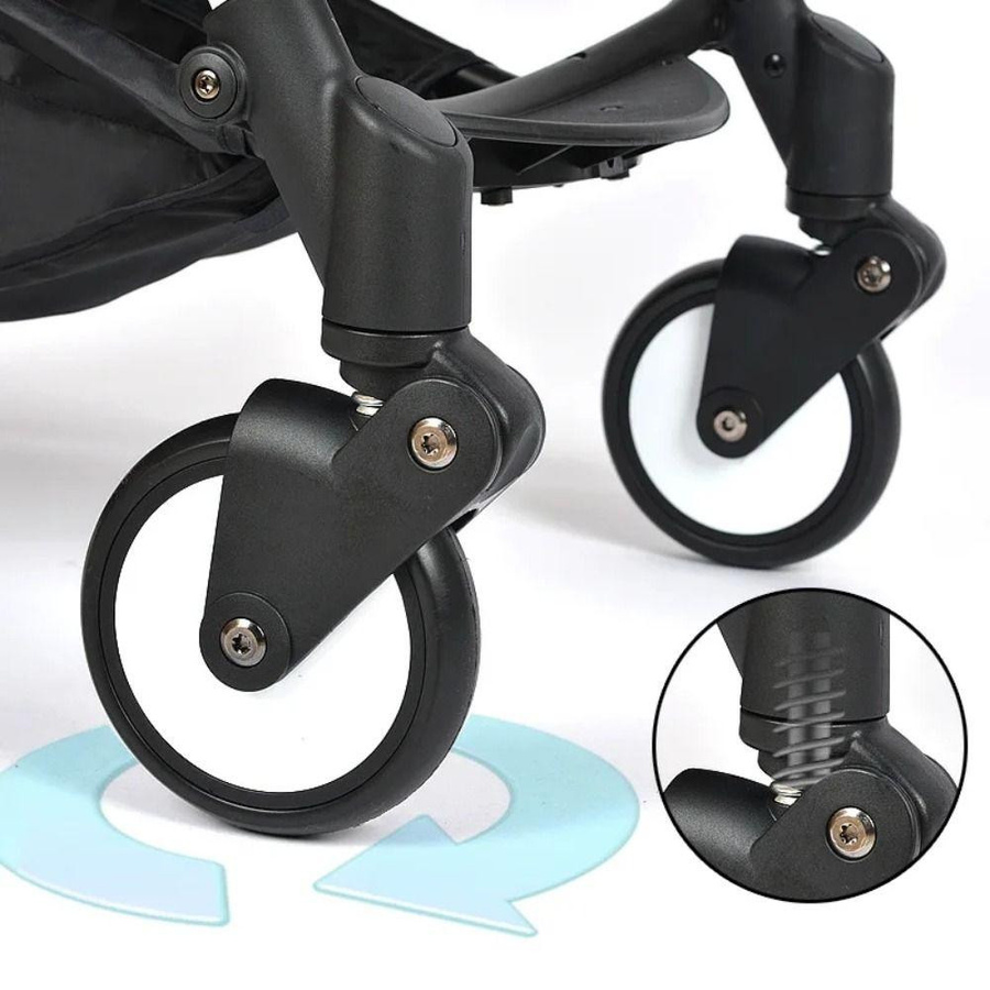 ZSSjiayi Ersatzräder für Kinderwagen als Vorder- und Hinterrad Set aus Gummi für Babyzenes Yoyo Yoya YuYu - Bild 5