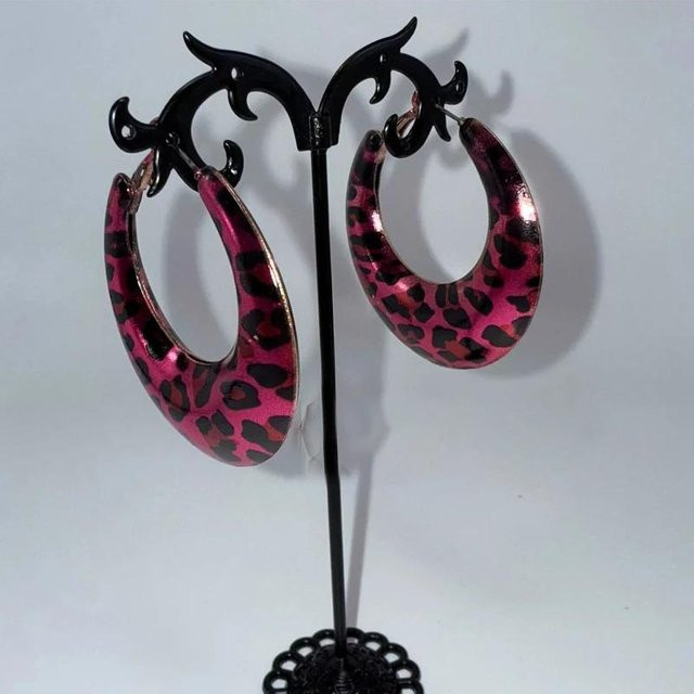 YULIN Ohrringe, Rosa Leopardenmuster, Damen - Bild 1