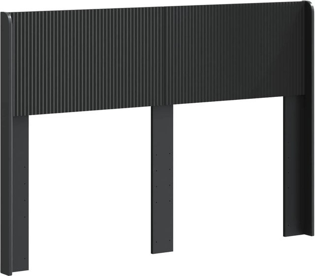 vidaXL Kopfteil in Schwarz aus Holzwerkstoff mit vertikalem Latten-Design und mattem Finish, Breite: 126,5 cm, Höhe: 70,0 cm, Tiefe: 10,7 cm - Bild 1