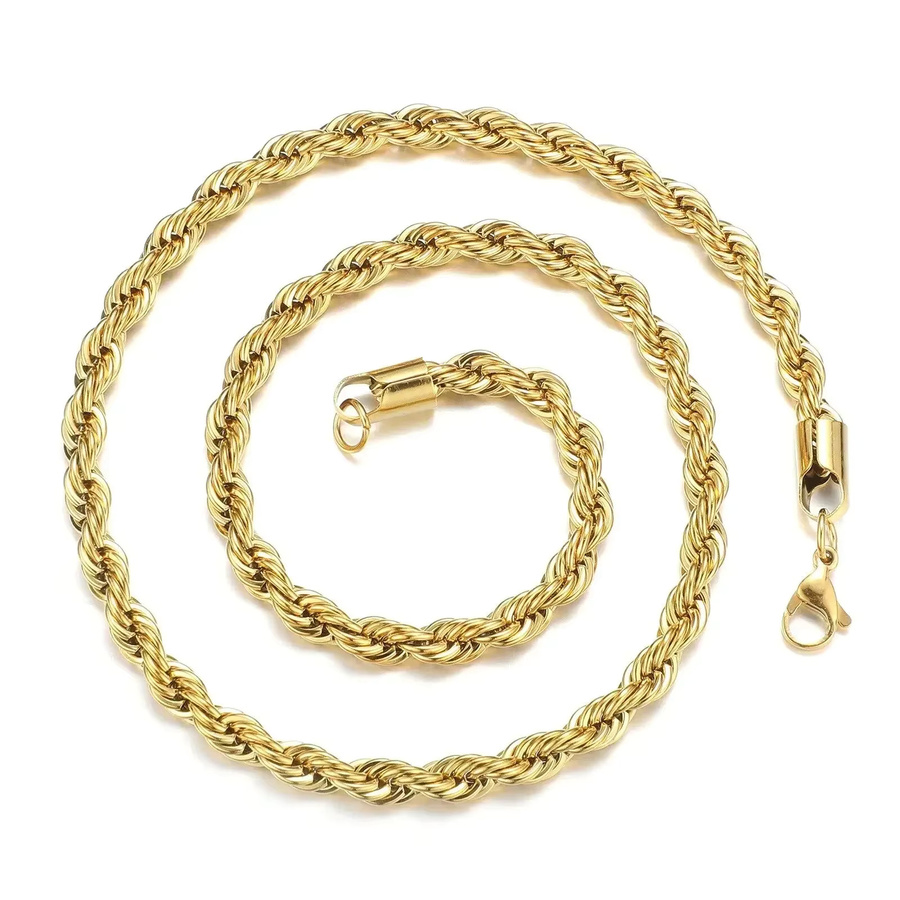 MODA SIMPLE Halskette Edelstahl, Gold, Unisex - Bild 3