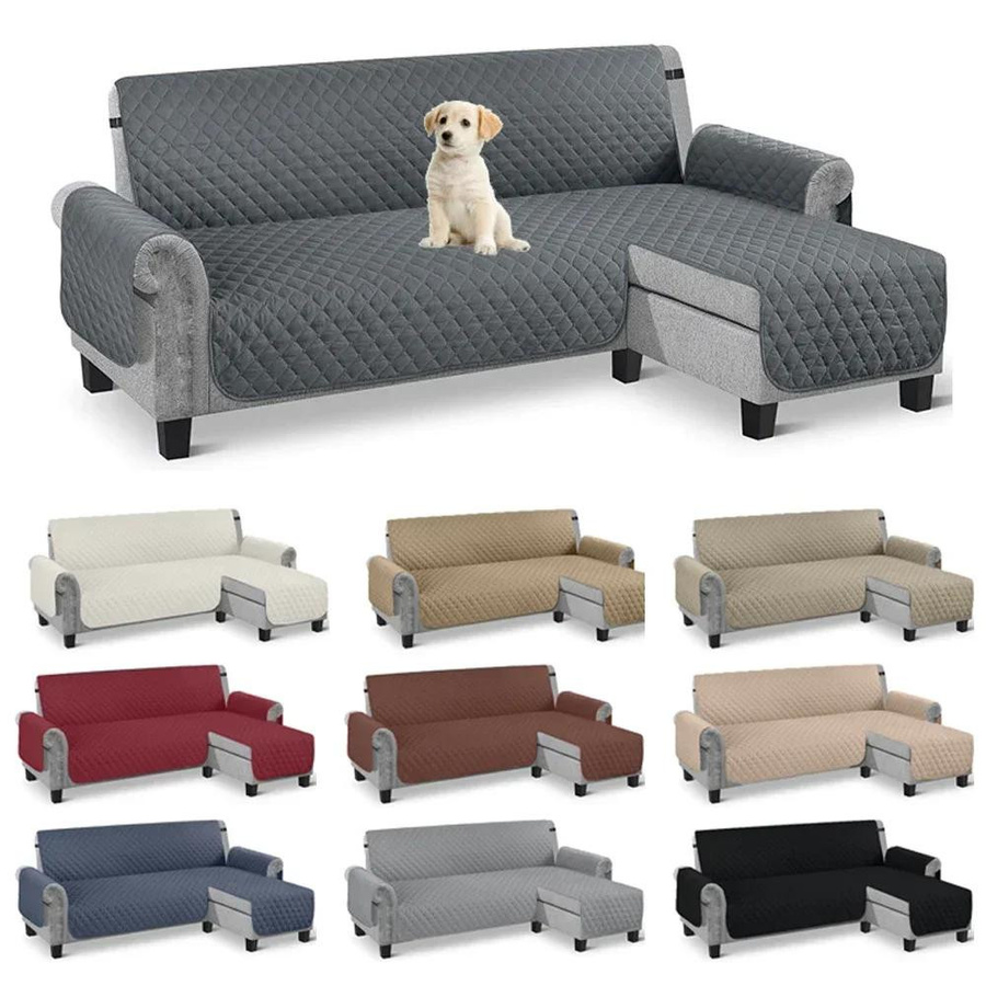 Wasserdichter Ecksofabezug in L-Form für dein Wohnzimmer, gesteppter Universal-Couchbezug aus Polyester und Elasthan, einfarbig und waschbar - Bild 3